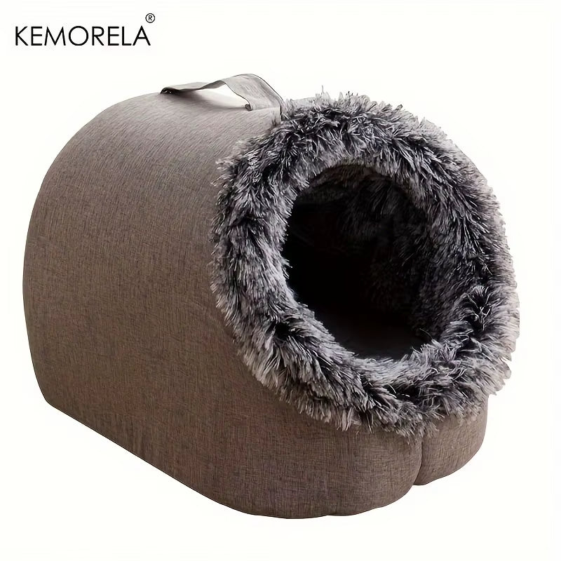 Cat Bed Comfortable Pet Sleeping Bed, Portable Cat Bed Warm and Thickened Pet Bed with Handle Portable Cat Bed